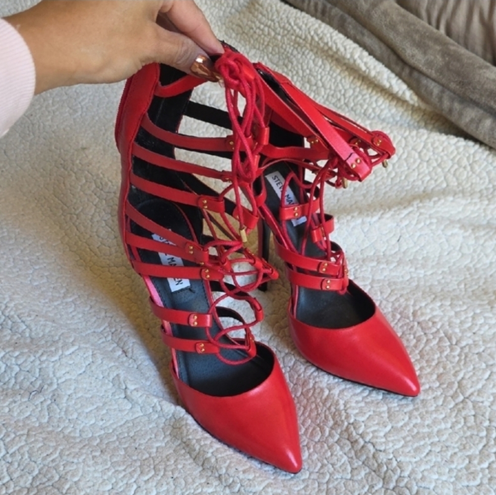 Steve Madden Red Strappy Heels